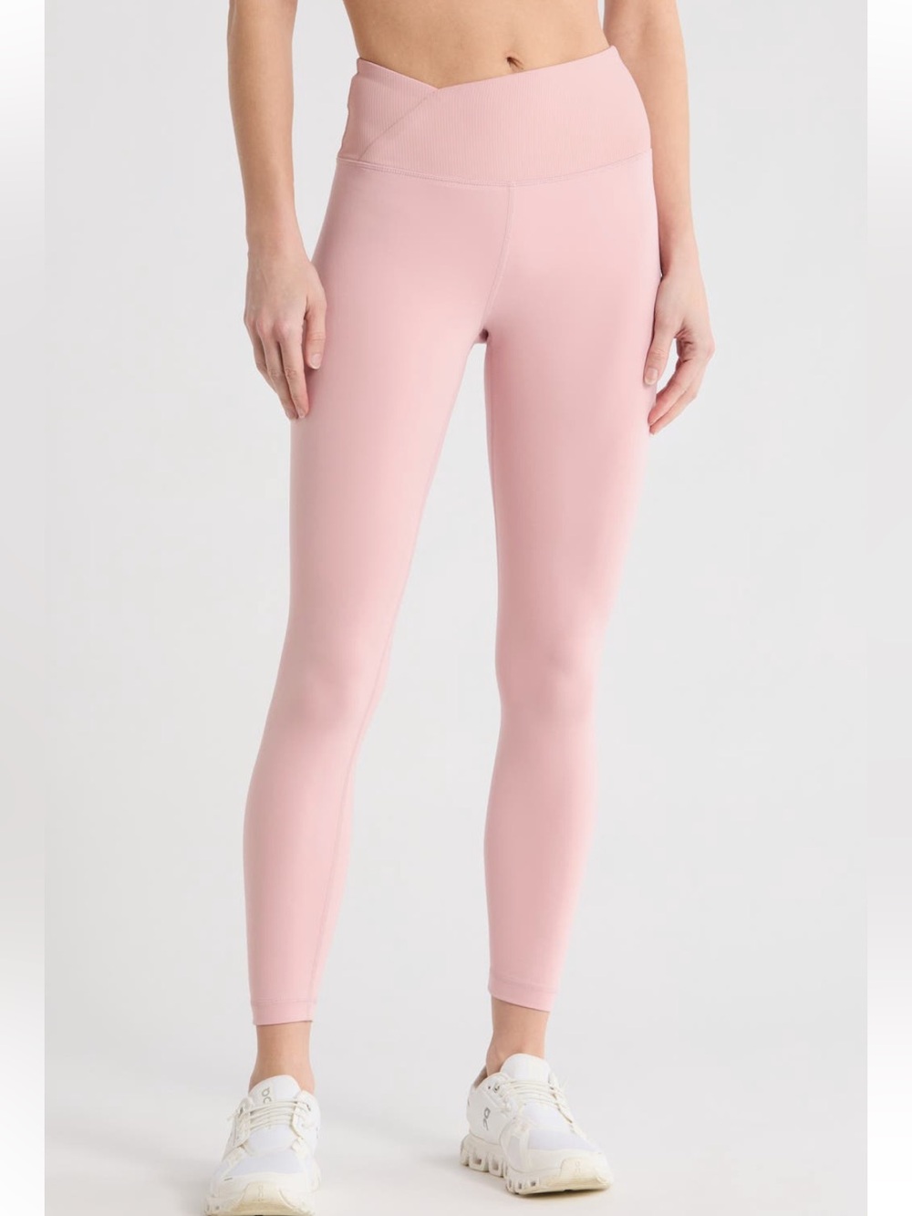 Yogalicious WonderLink Rib Nola High-Waist Leggings Blush Silk Pink Sz Large NWT
